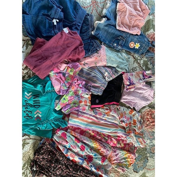 Girls Summer Clothing Lot Champion Old Navy Denim Overalls Dress Shorts Swim 5T - Picture 13 of 13